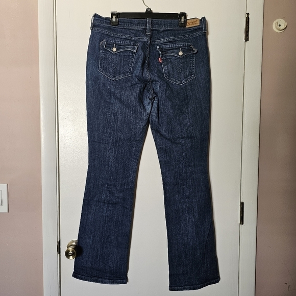 Levi's 515 bootcut darkwash stretch retro pockets classic women's jeans W32 L34 - Picture 5 of 8